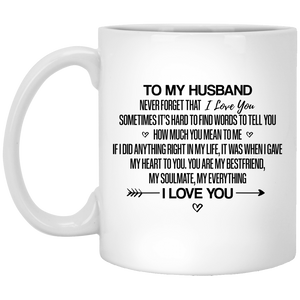 Husband, Love You 11 oz. White Mug