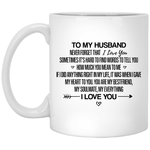 Husband, Love You 11 oz. White Mug