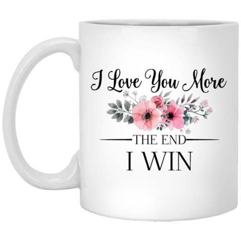 Personalized Love You More Flower 11 oz. White Mug