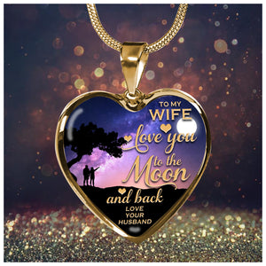 Love You To The Moon Heart Necklace