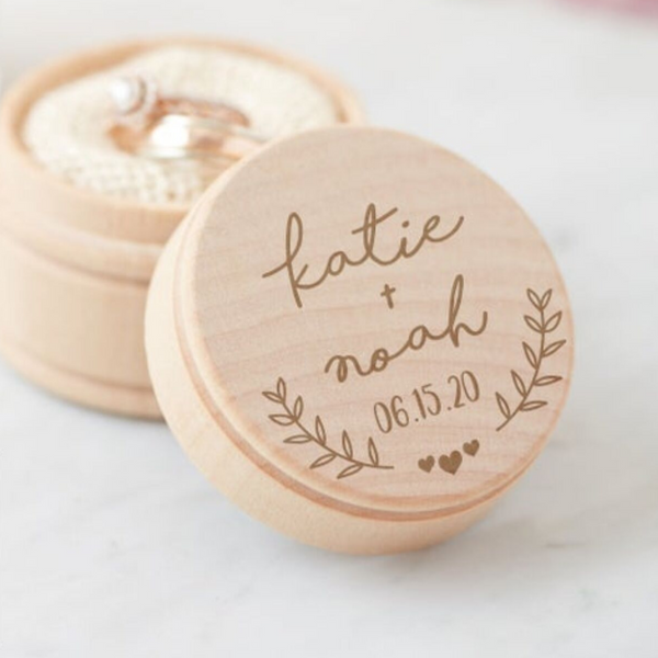 Personalized Engraved Ring Box (3 Heart Shape)