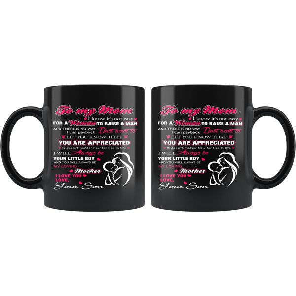 Lurve™ To Mom, From Son Black 11oz Mug