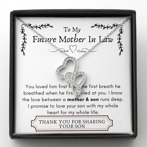 Lurve™ Future Mother In Law - Mother Son, Whole Heart Double Hearts Necklace