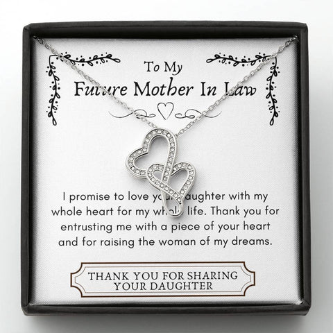 Lurve™ Future Mother In Law - Your Daughter, Whole Heart Double Hearts Necklace
