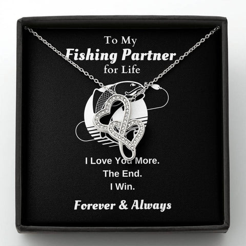 Lurve™ Fishing Partner - Love You More Double Hearts Necklace