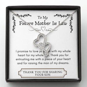 Lurve™ Future Mother In Law - Your Son, Whole Heart Double Hearts Necklace