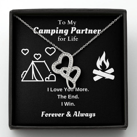 Lurve™ Camping Partner - Love You More Double Hearts Necklace