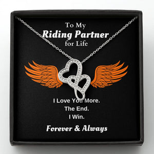 Lurve™ Riding Partner - Love You More Double Hearts Necklace