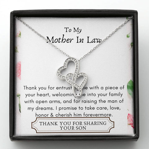 Lurve™ Mother In Law - Entrusting, Welcome, My Dream Man Double Hearts Necklace