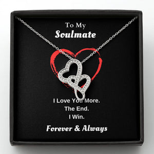 Lurve™ Soulmate Partner - Love You More Double Hearts Necklace