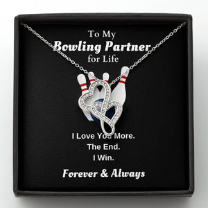 Lurve™ Bowling Partner - Love You More Double Hearts Necklace