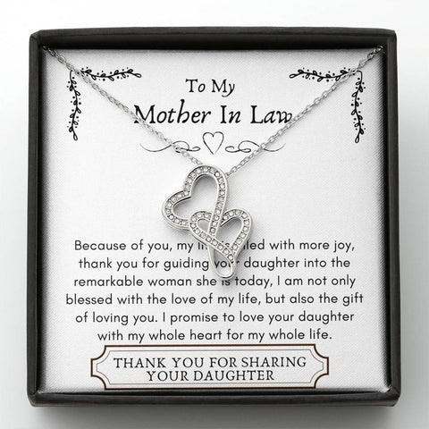 Lurve™ Mother In Law - Remarkable Woman, The Gift Double Hearts Necklace