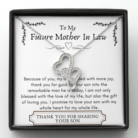 Lurve™ Future Mother In Law - Remarkable Man, The Gift Double Hearts Necklace