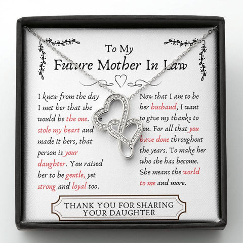 Lurve™ Future Mother In Law - Stole My Heart, Your Daughter Double Hearts Necklace