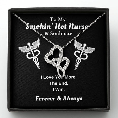 Lurve™ Smokin' Hot Nurse Partner - Love You More Double Hearts Necklace