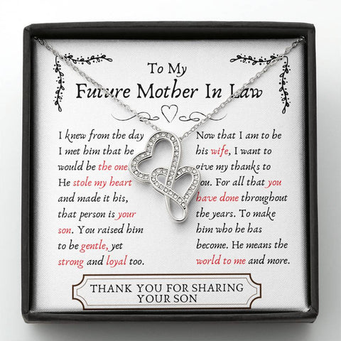 Lurve™ Future Mother In Law - Stole My Heart, Your Son Double Hearts Necklace