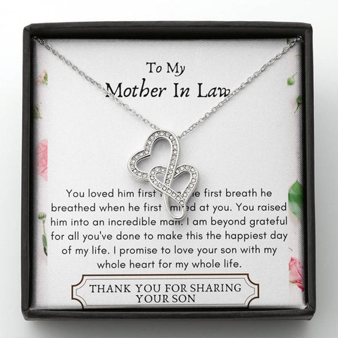 Lurve™ Mother In Law - Incredible Man, Beyond Grateful Double Hearts Necklace