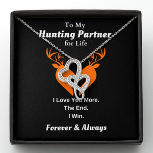 Lurve™ Hunting Partner - Love You More Double Hearts Necklace