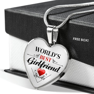 World's Best Girlfriend Heart Necklace