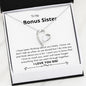 Bonus Sister - Miss You, Love You Forever Love Necklace