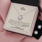 Lurve™ Wife - Missing Piece Love Knot Earring & Necklace Set