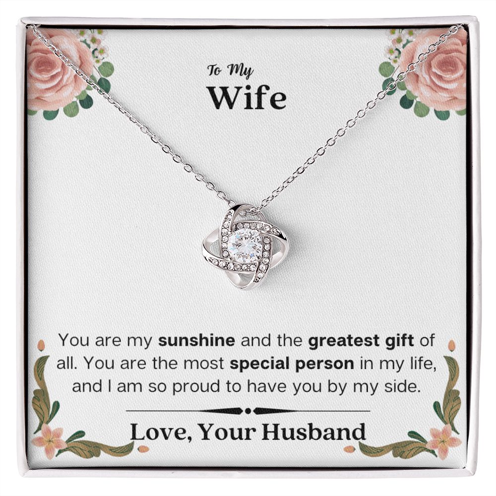 Lurve™ Wife - Sunshine, Greatest Gift, Special Person Love Knot Necklace