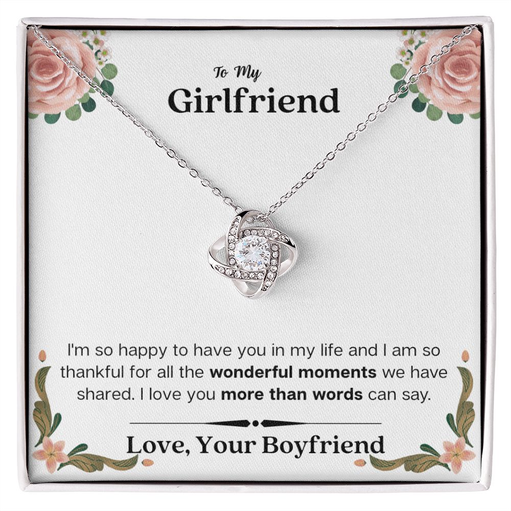 Lurve™ Girlfriend - Wonderful Moments, More Than Words Love Knot Necklace