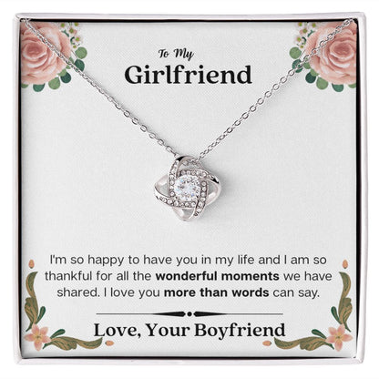 Lurve™ Girlfriend - Wonderful Moments, More Than Words Love Knot Necklace