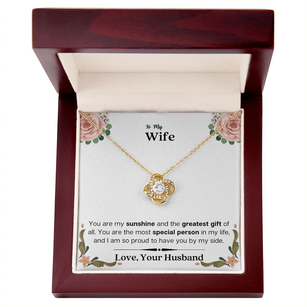 Lurve™ Wife - Sunshine, Greatest Gift, Special Person Love Knot Necklace