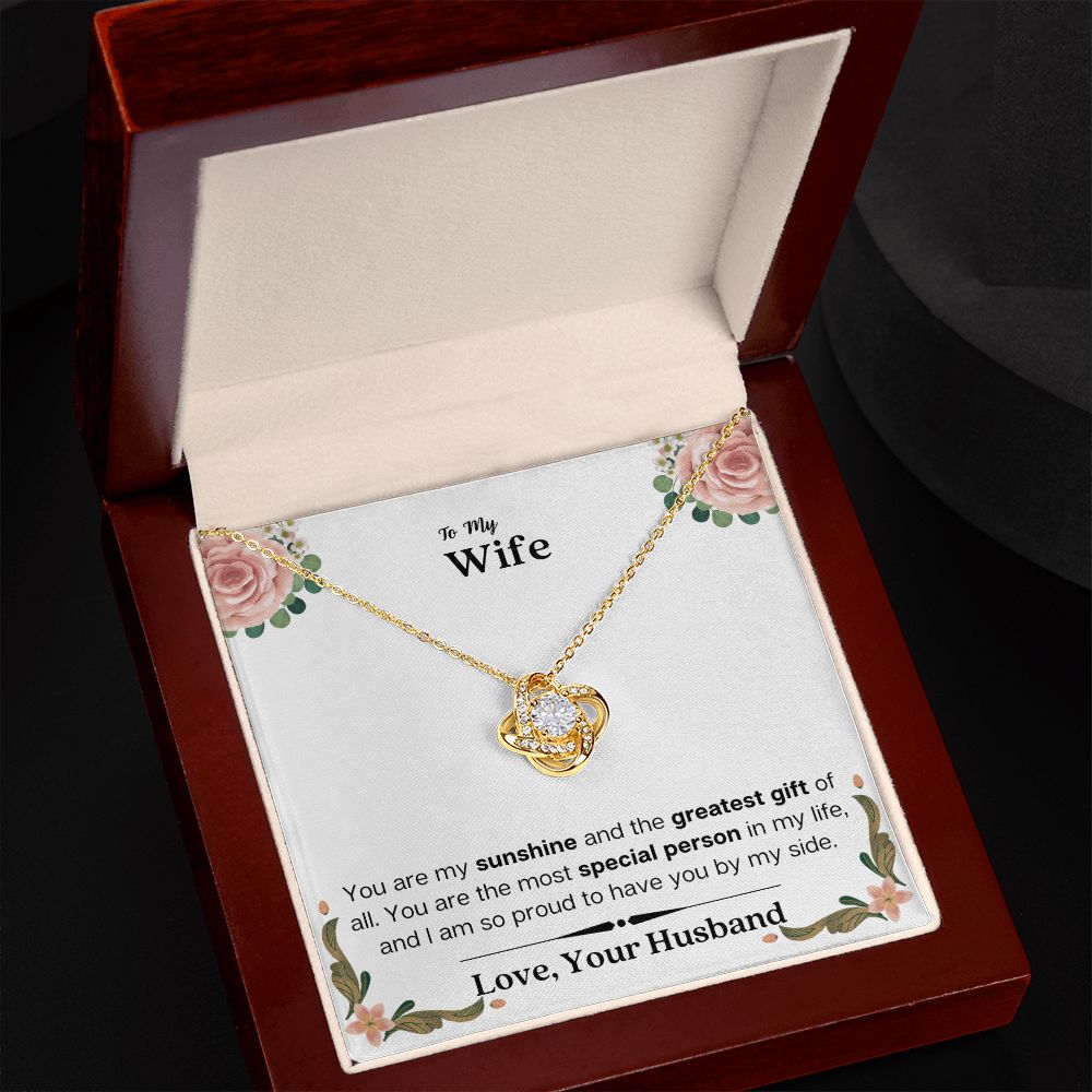 Lurve™ Wife - Sunshine, Greatest Gift, Special Person Love Knot Necklace