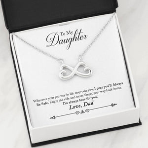 Lurve™ To Daughter - I Pray You'll Always Be Safe Infinity Hearts Necklace
