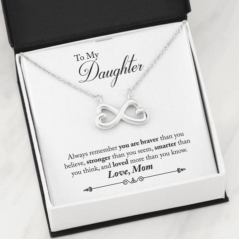 Lurve™ To Daughter - You Are Braver Infinity Hearts Necklace