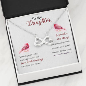 Lurve™ To My Daughter - Some Days Are Better Infinity Hearts Necklace