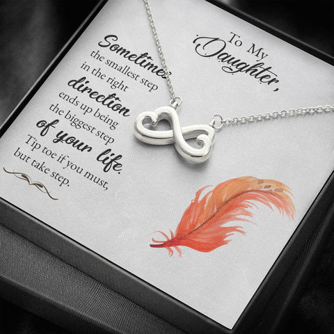 Lurve™ To My Daughter - Sometimes The Smallest Step Infinity Hearts Necklace