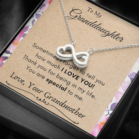 Lurve™ Granddaughter - You Are Special To Me Infinity Hearts Necklace