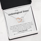 Unbiological Sister - Miss You, Love You Interlocking Hearts Necklace Mahogany