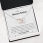 Bonus Sister - Treasure, Encouragement,Inspiration Interlocking Hearts Necklace Mahogany