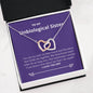 Unbiological Sister - Rock, Piece, Holds Together Interlocking Hearts Necklace Mahogany