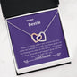Bestie - Believe, Strength, Unconditional Support Interlocking Hearts Necklace Mahogany