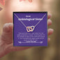Unbiological Sister - Believe, Strength, Unconditional Support Interlocking Hearts Necklace Mahogany