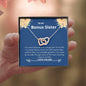 Bonus Sister - Huge Part, Life, Fun Interlocking Hearts Necklace Mahogany