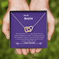 Bestie - Believe, Strength, Unconditional Support Interlocking Hearts Necklace Mahogany