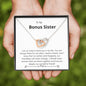 Bonus Sister - Lucky,Cherish, Wnderful Friend Interlocking Hearts Necklace Mahogany
