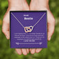 Bestie - Been Friends, Long Interlocking Hearts Necklace Mahogany