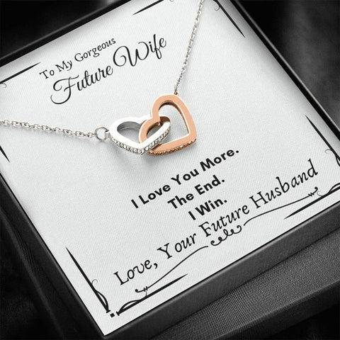 Lurve™ Future Wife - I Love You More Interlocking Hearts Necklace