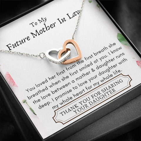 Lurve™ Future Mother In Law - Mother Daughter, Whole Heart Interlocking Hearts Necklace