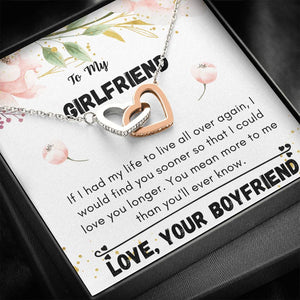 Lurve™ GIrlfriend - Love You Longer Interlocking Hearts Necklace