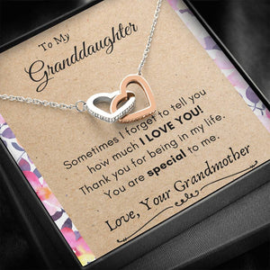 Lurve™ Granddaughter - You Are Special To Me Interlocking Hearts Necklace
