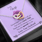 Lurve™ Wife - I Love You, Special Interlocking Hearts Necklace Mahogany