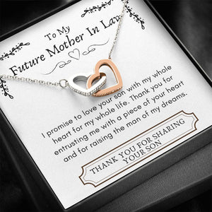 Lurve™ Future Mother In Law - Your Son, Whole Heart Interlocking Hearts Necklace